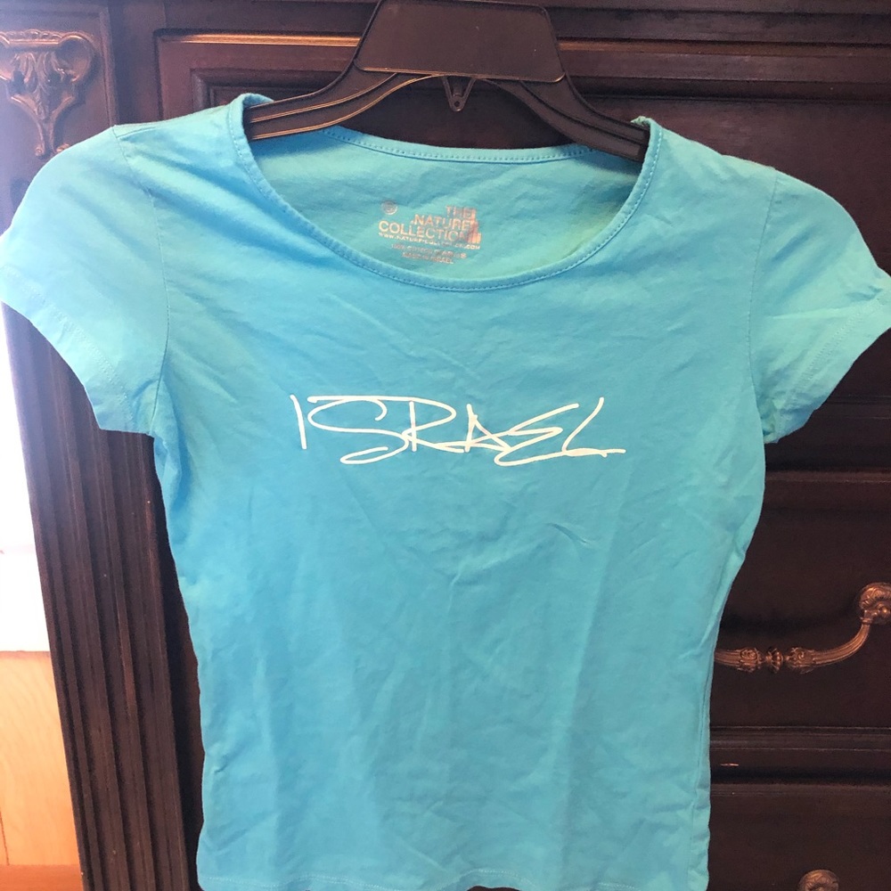 Ladies blue Israel tee shirt